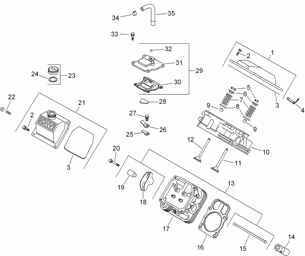 Head, Valve and Breather Assembly  Kohler CH640-3018