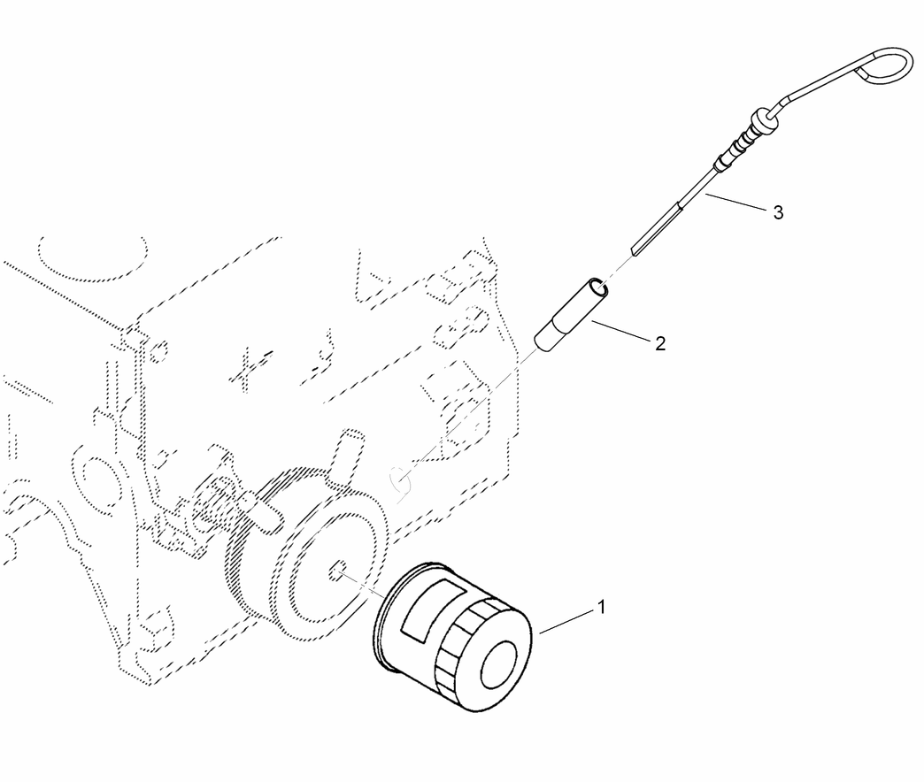 Engine Oil Filter and Dipstick Assembly