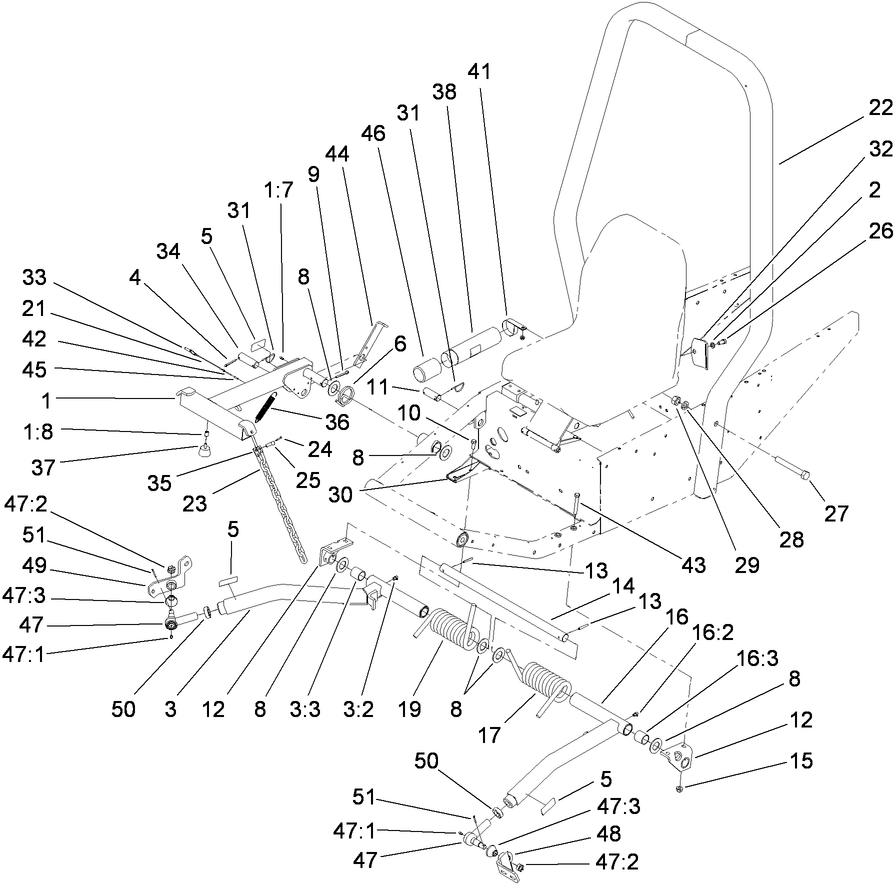 Push Arm and Roll-Over Protection System Assembly