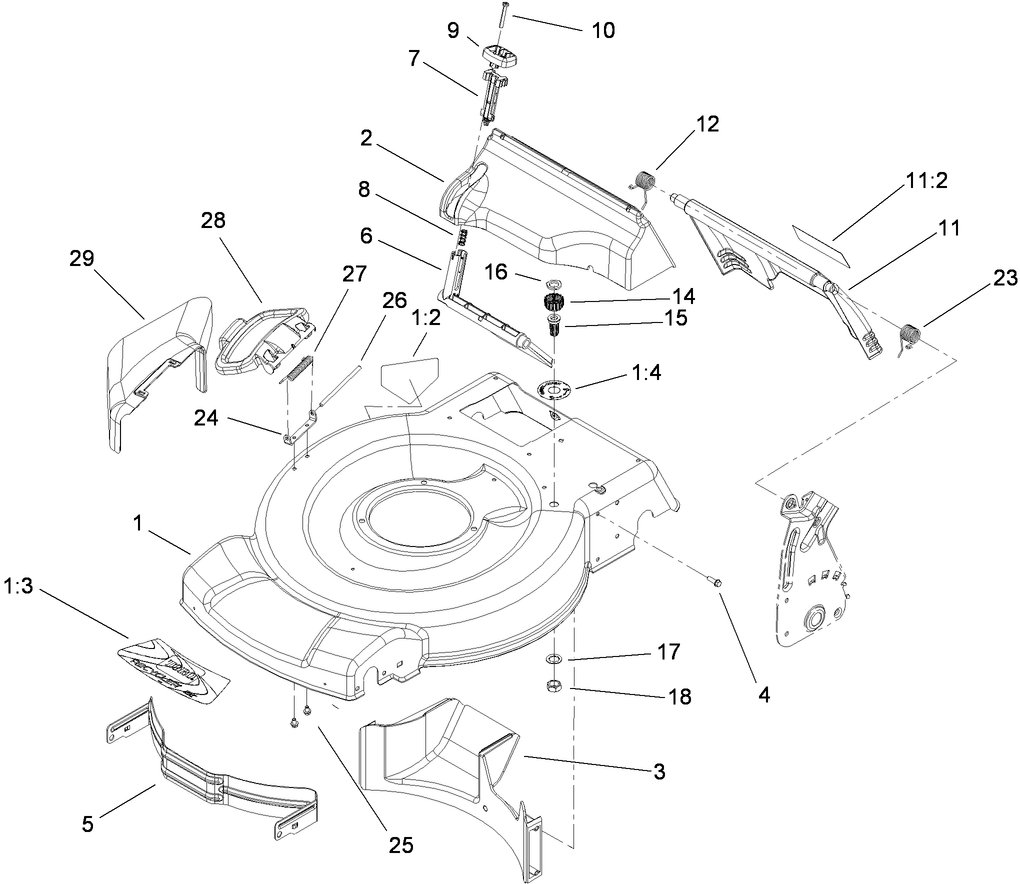 Deck,Side Chute and Rear Door Assembly