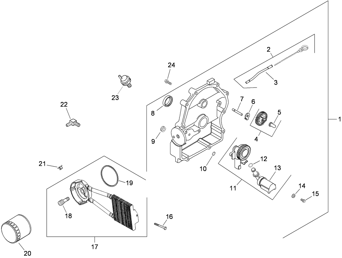 Oil Pan and Lubrication Assembly  Kohler CH740-3118