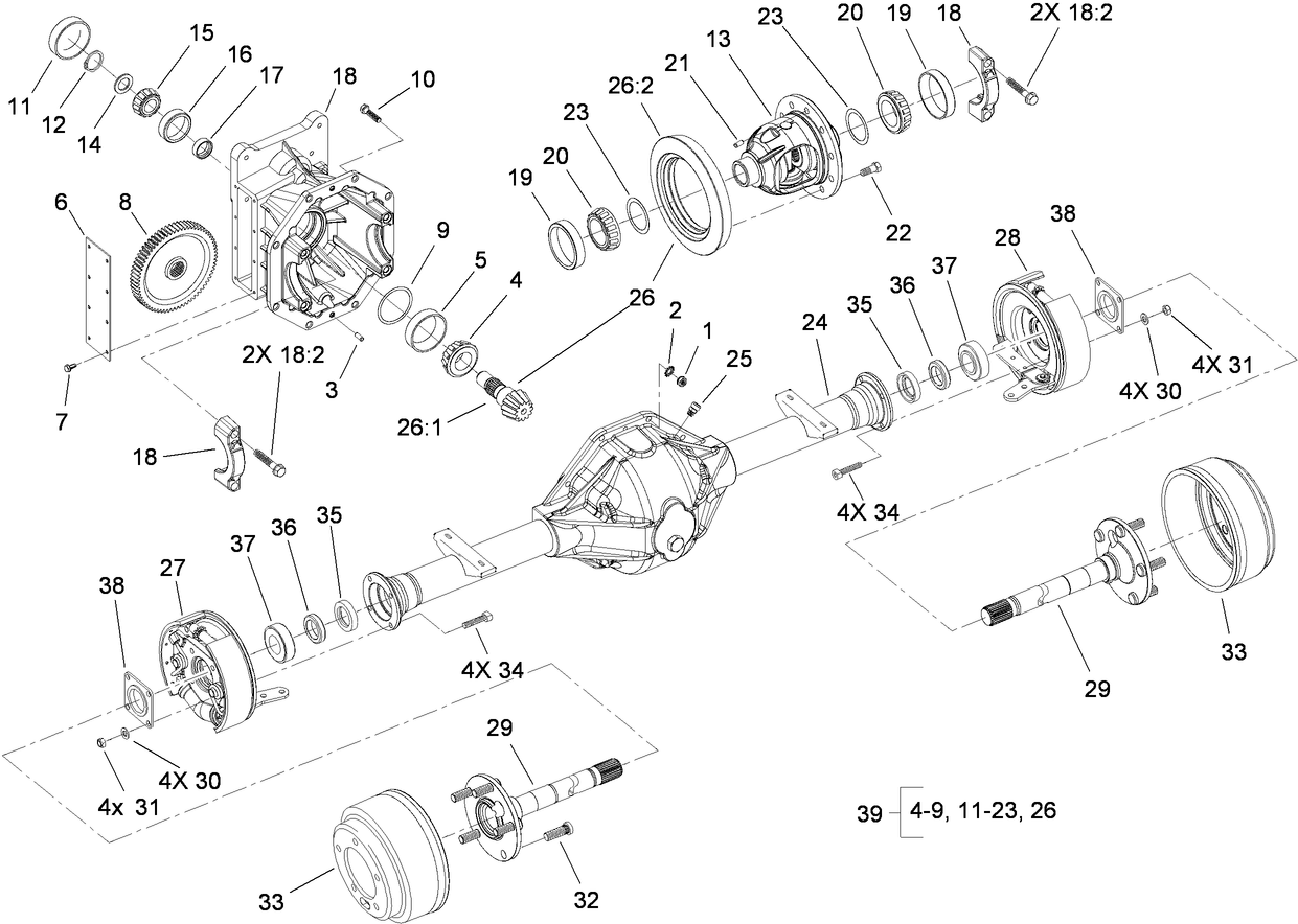 Front Axle Assembly No. 86-9600-03