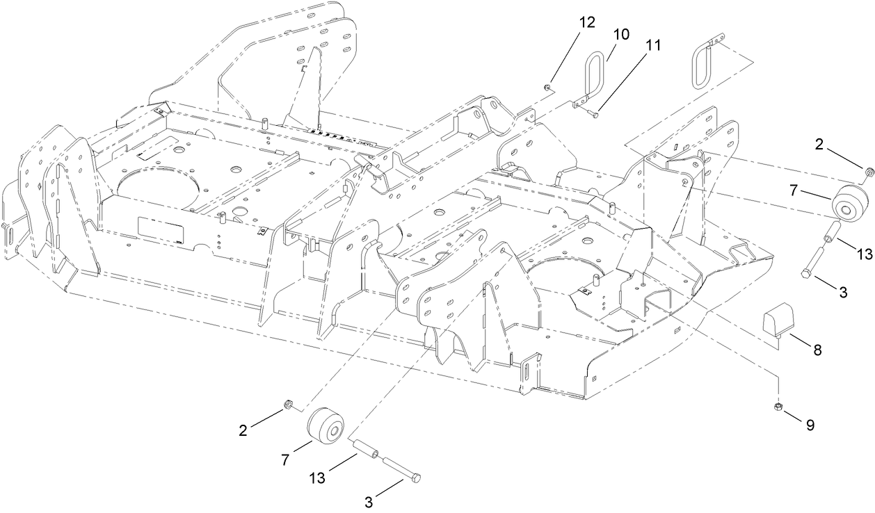 Right Deck Stop and Hose Guide Assembly