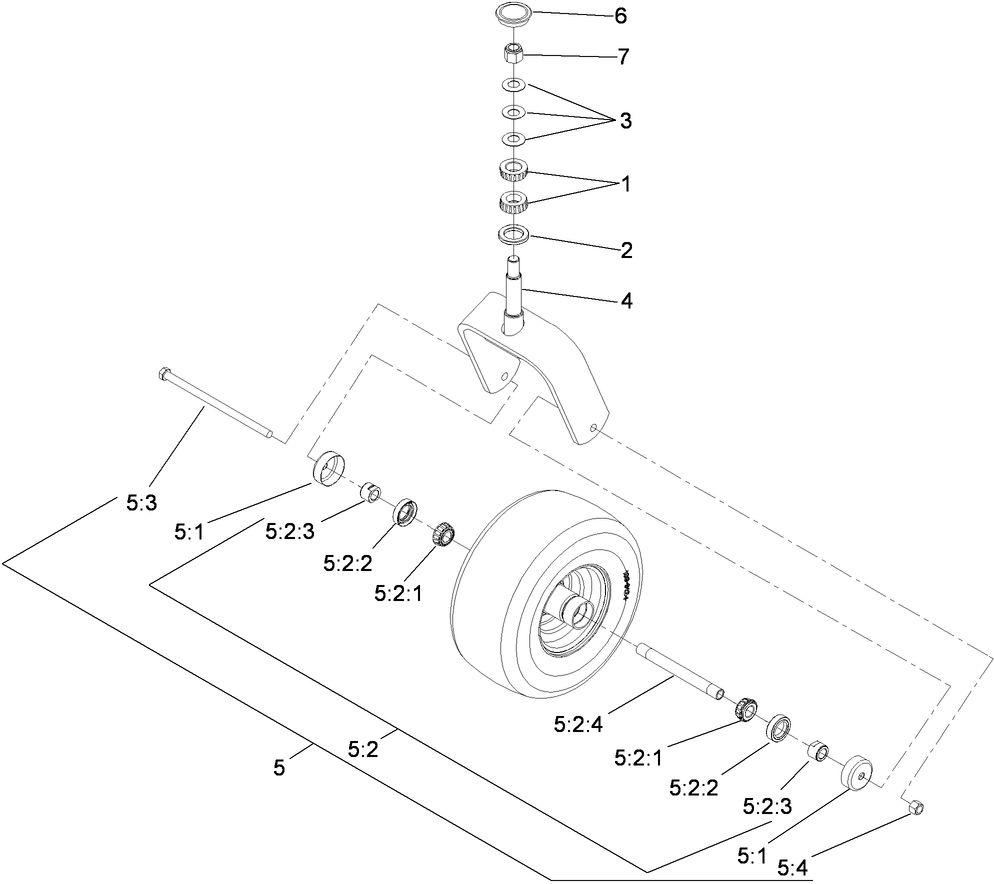 Caster Wheel and Fork Assembly