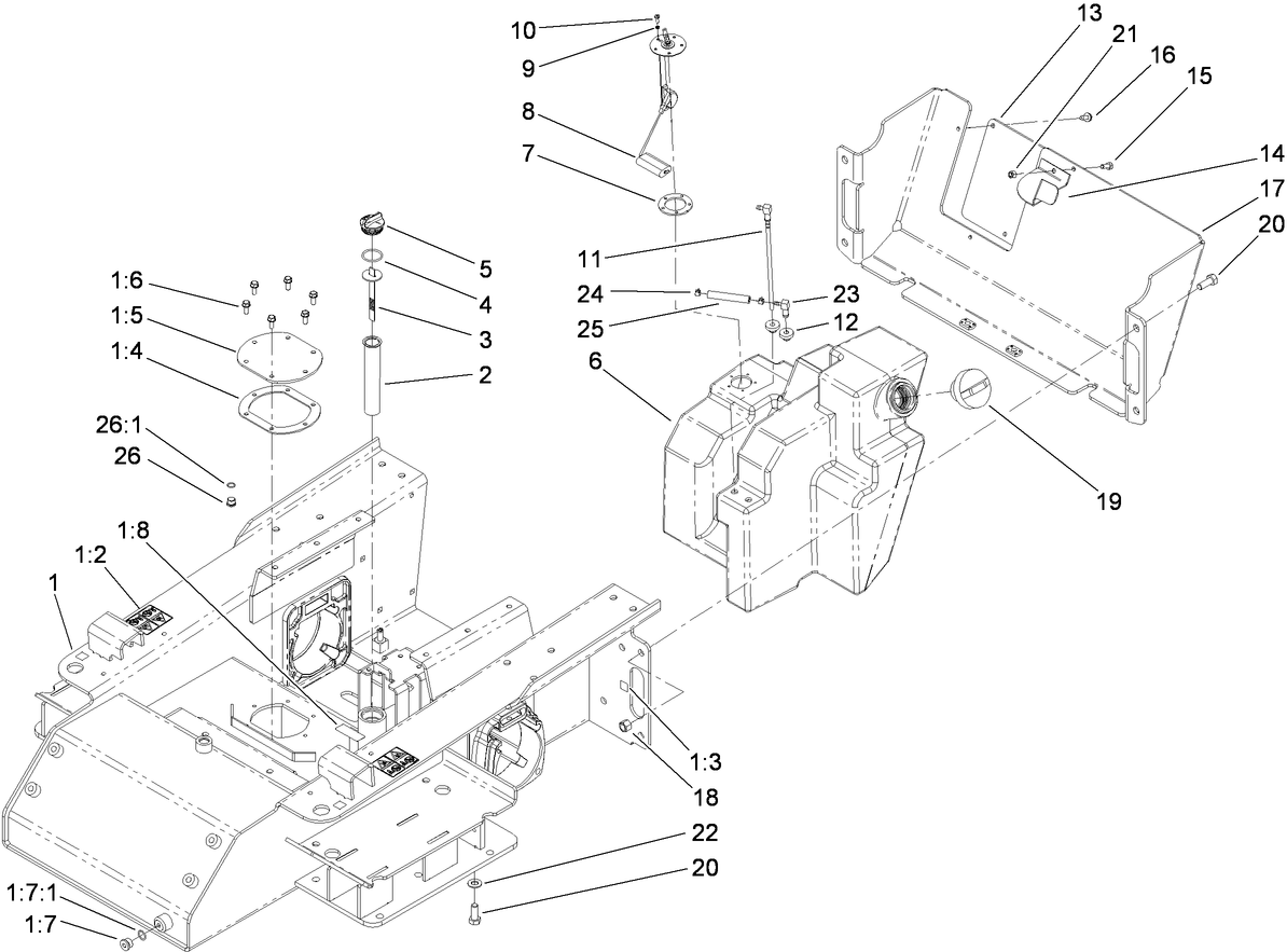 Main Frame and Fuel Tank Assembly