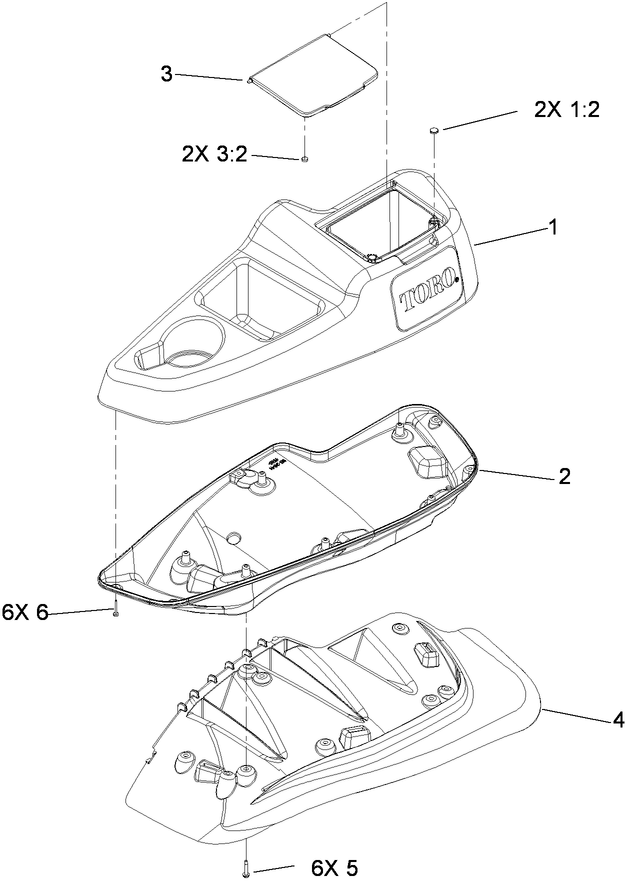 LH Console Assembly No. 115-7401