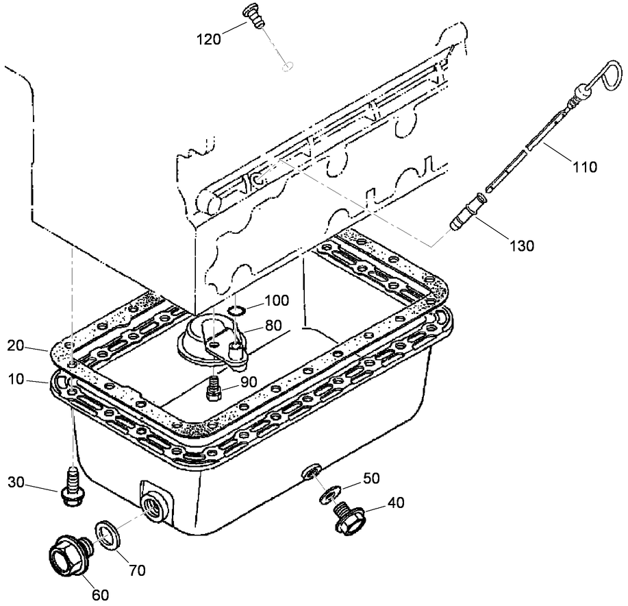 Oil Pan and Dipstick Assembly
