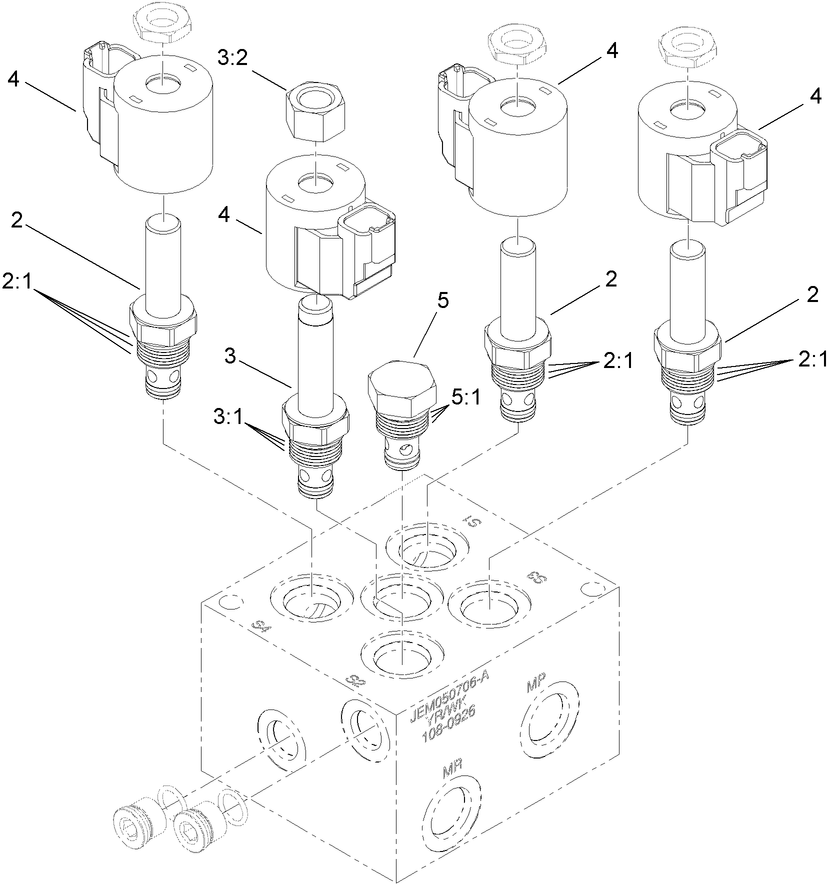 Hydraulic Manifold Block Assembly No. 108-0926