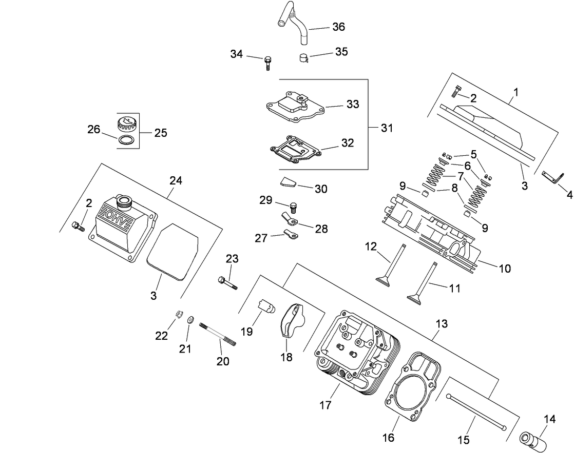 Head, Valve and Breather Assembly Kohler CH23S-76585
