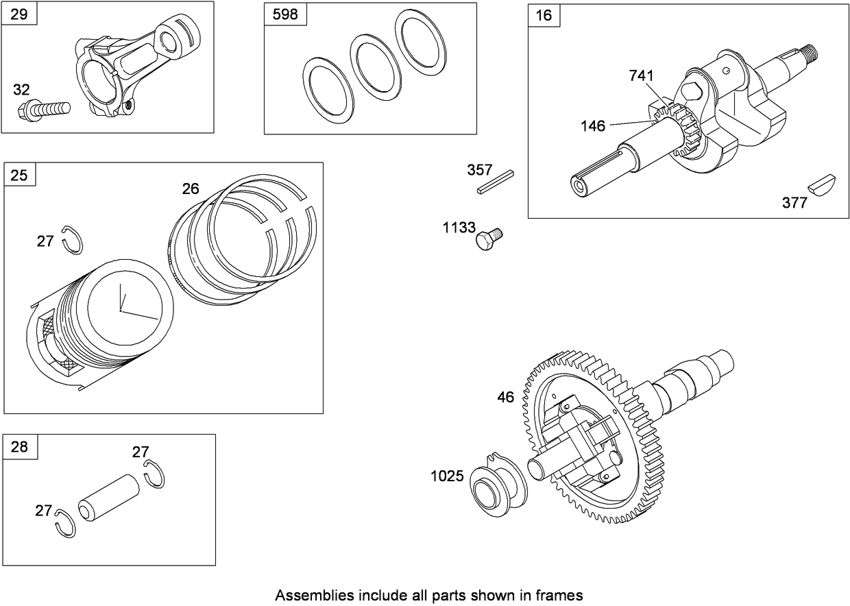 Crankshaft Assembly Briggs and Stratton 356447-0200-E1