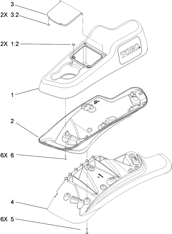 LH Console Assembly No. 115-7403