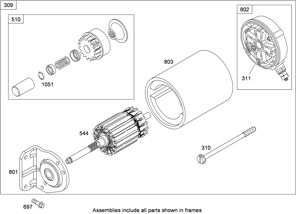Starter Assembly Briggs and Stratton 356447-0200-E1