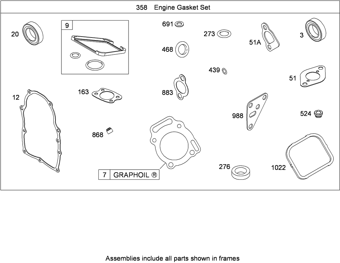 Engine Gasket Set Briggs and Stratton 356447-0200-E1