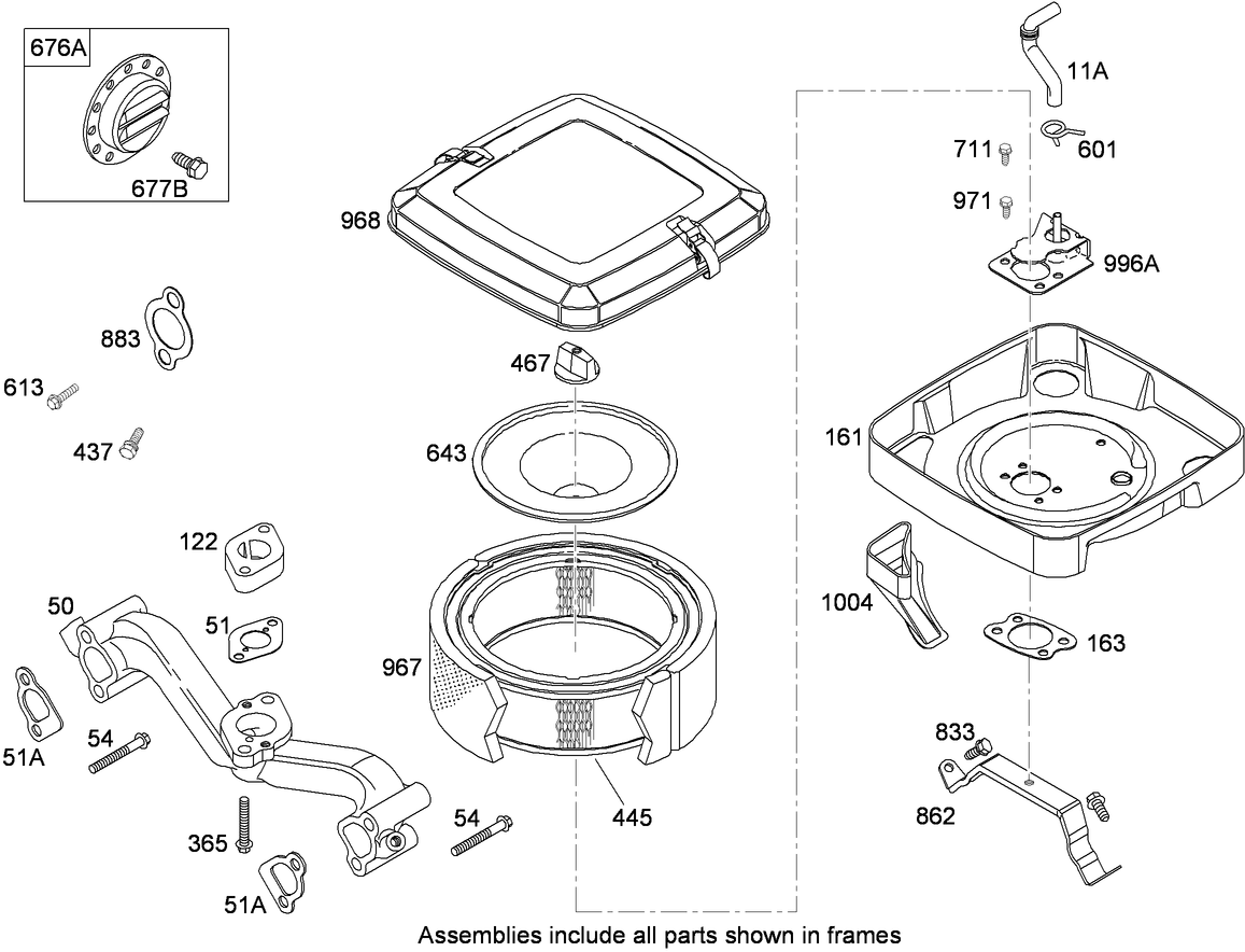 Air Cleaner Assembly Briggs and Stratton 356447-0200-E1