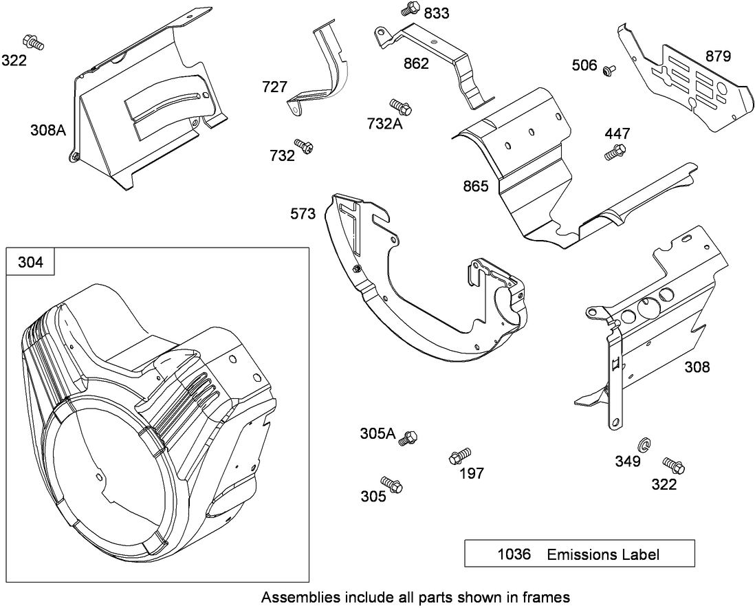 Blower Housing Assembly Briggs and Stratton 356447-0200-E1