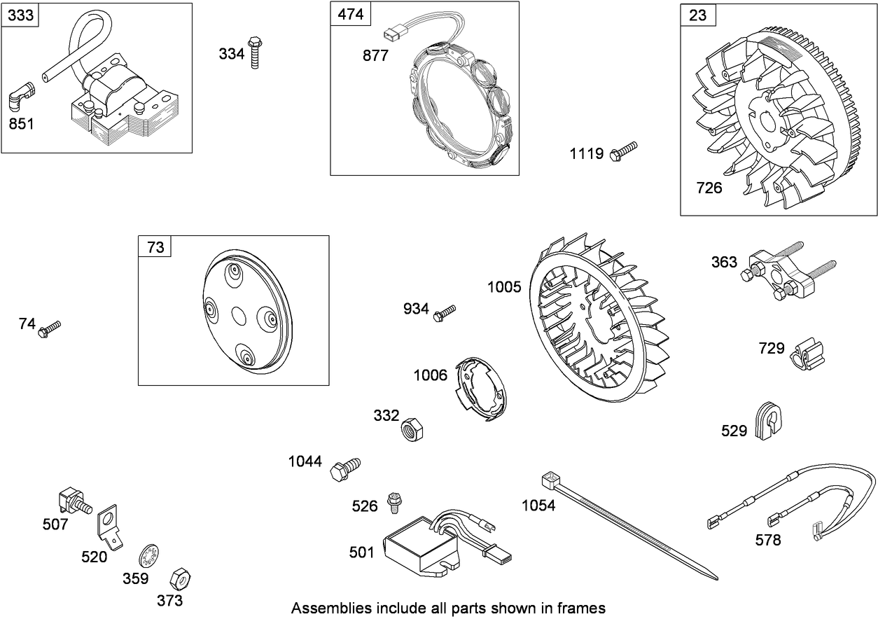 Flywheel Assembly Briggs and Stratton 356447-0200-E1