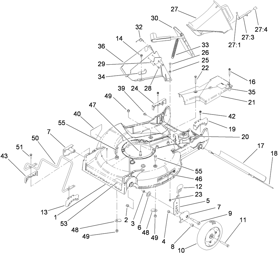 Housing, Chute and Wheel Assembly