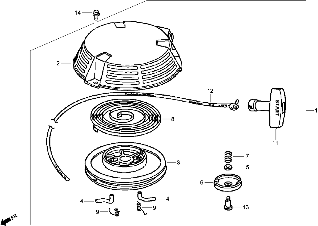 Recoil Starter Assembly Honda GXV160UH2 T1AH