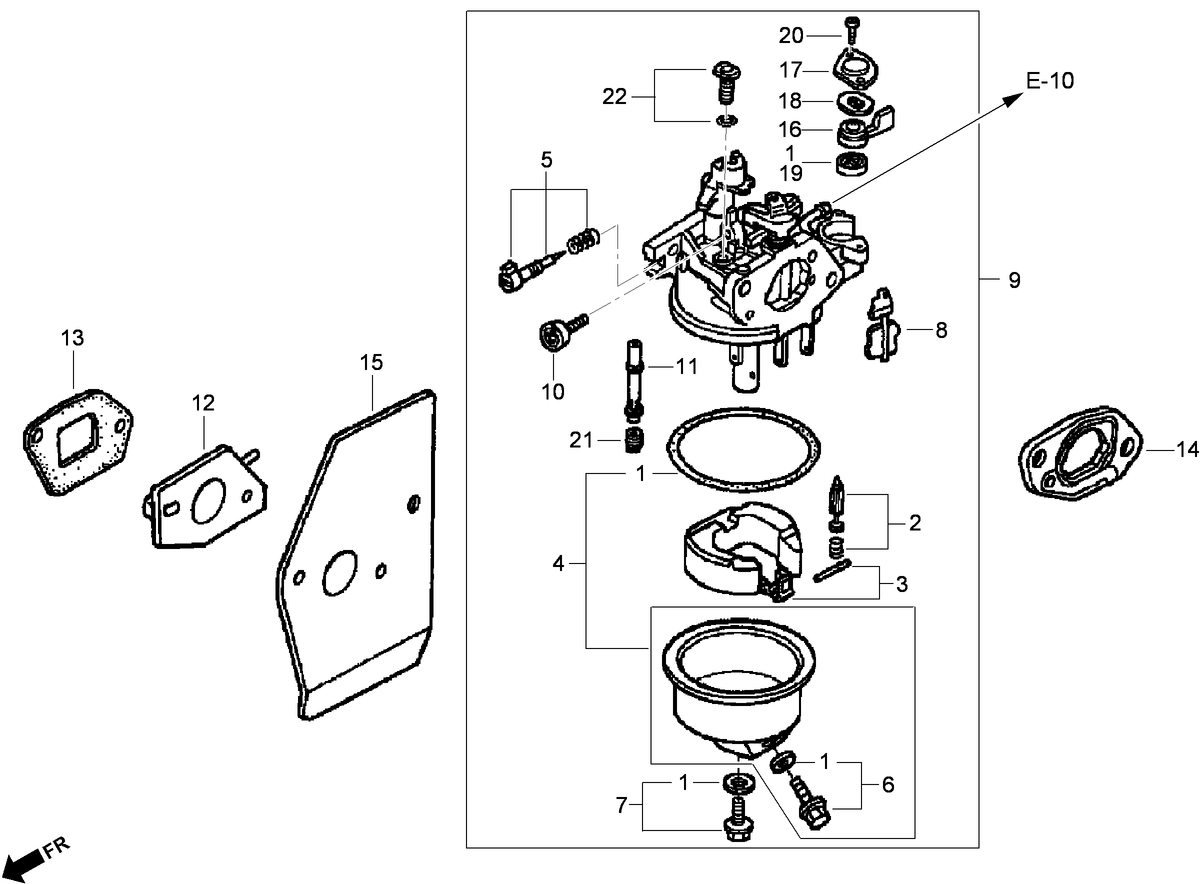 Carburetor Assembly Honda GXV160UH2 T1AH
