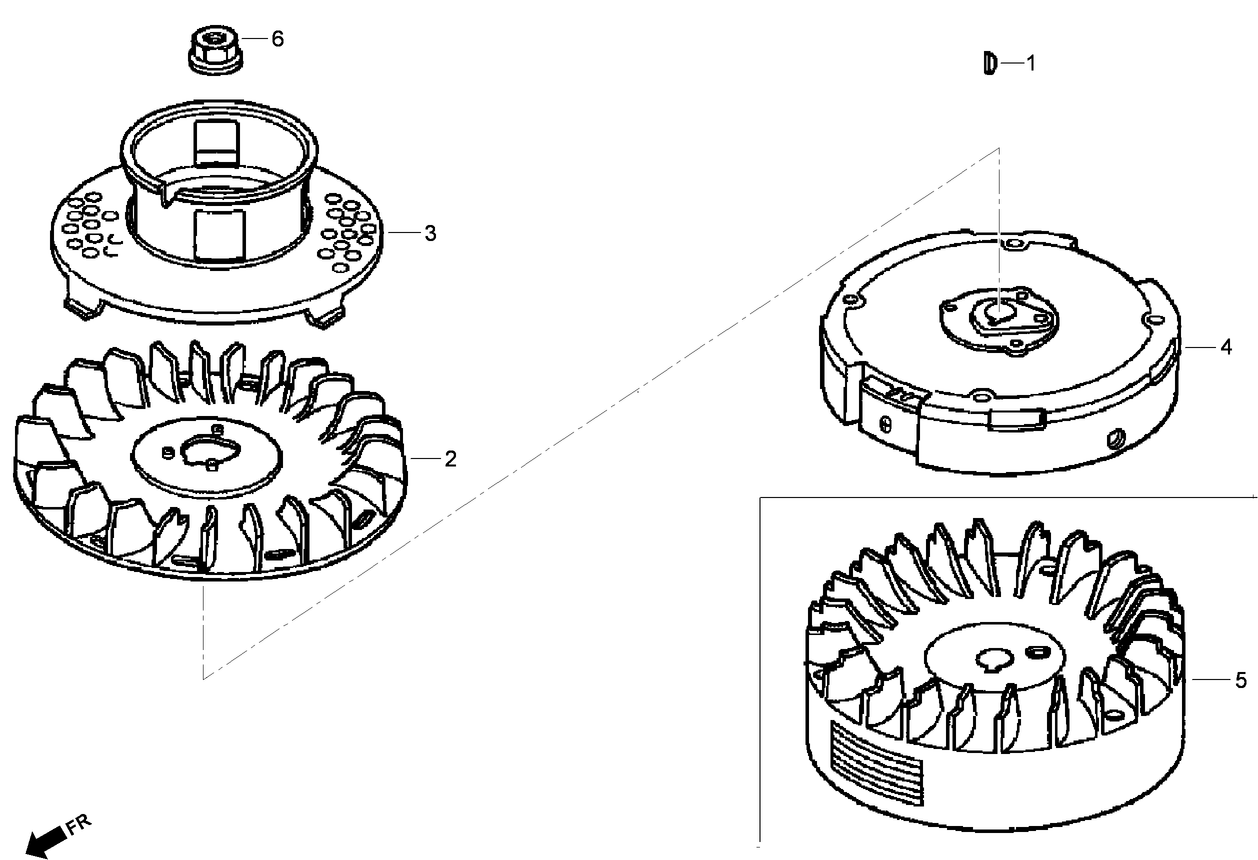 Flywheel Assembly Honda GXV160UH2 T1AH