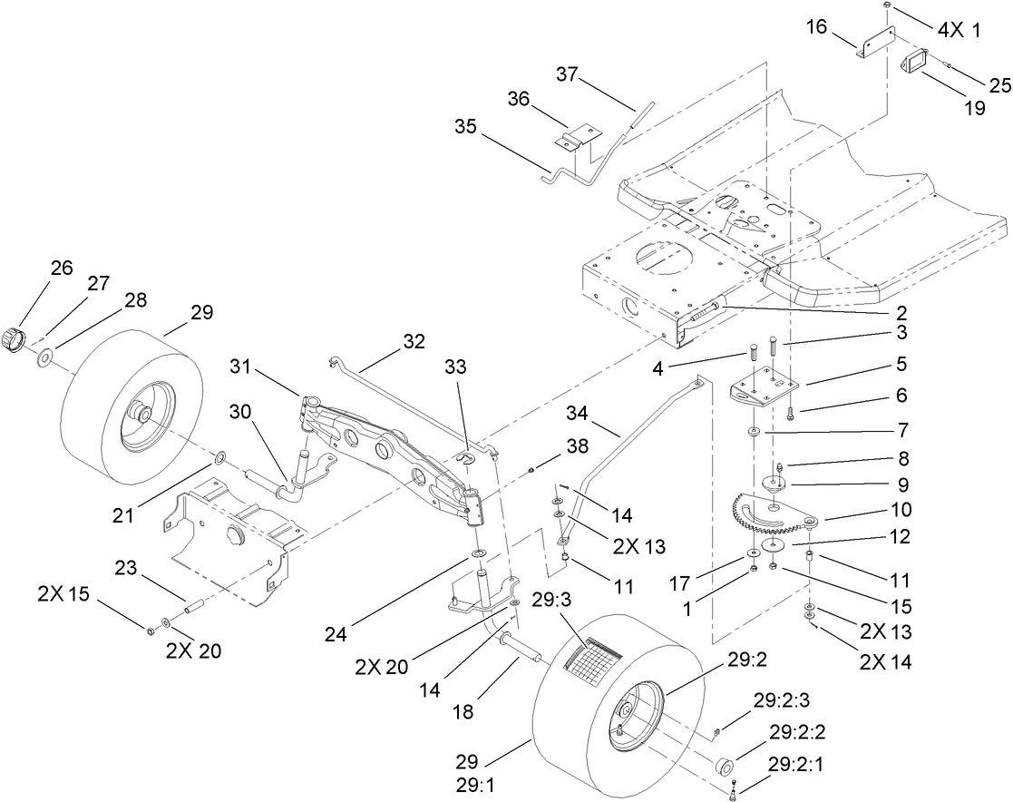 Front Wheel and Steering Assembly