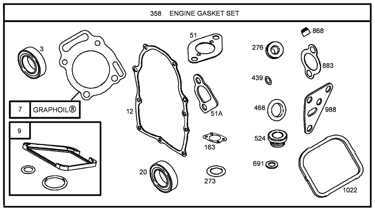 358 Engine Gasket Set  Briggs and Stratton 305447-0178-G2