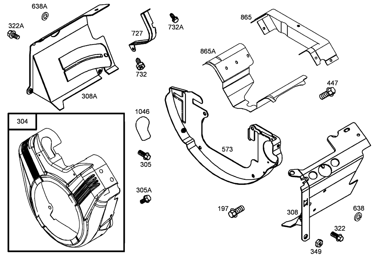 Blower Housing Assembly  Briggs and Stratton 305447-0178-G2