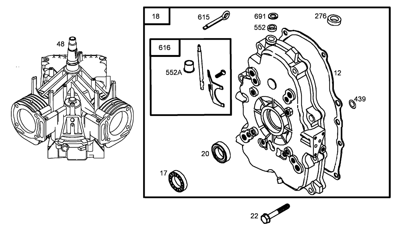 Crankcase Assembly  Briggs and Stratton 305447-0178-G2