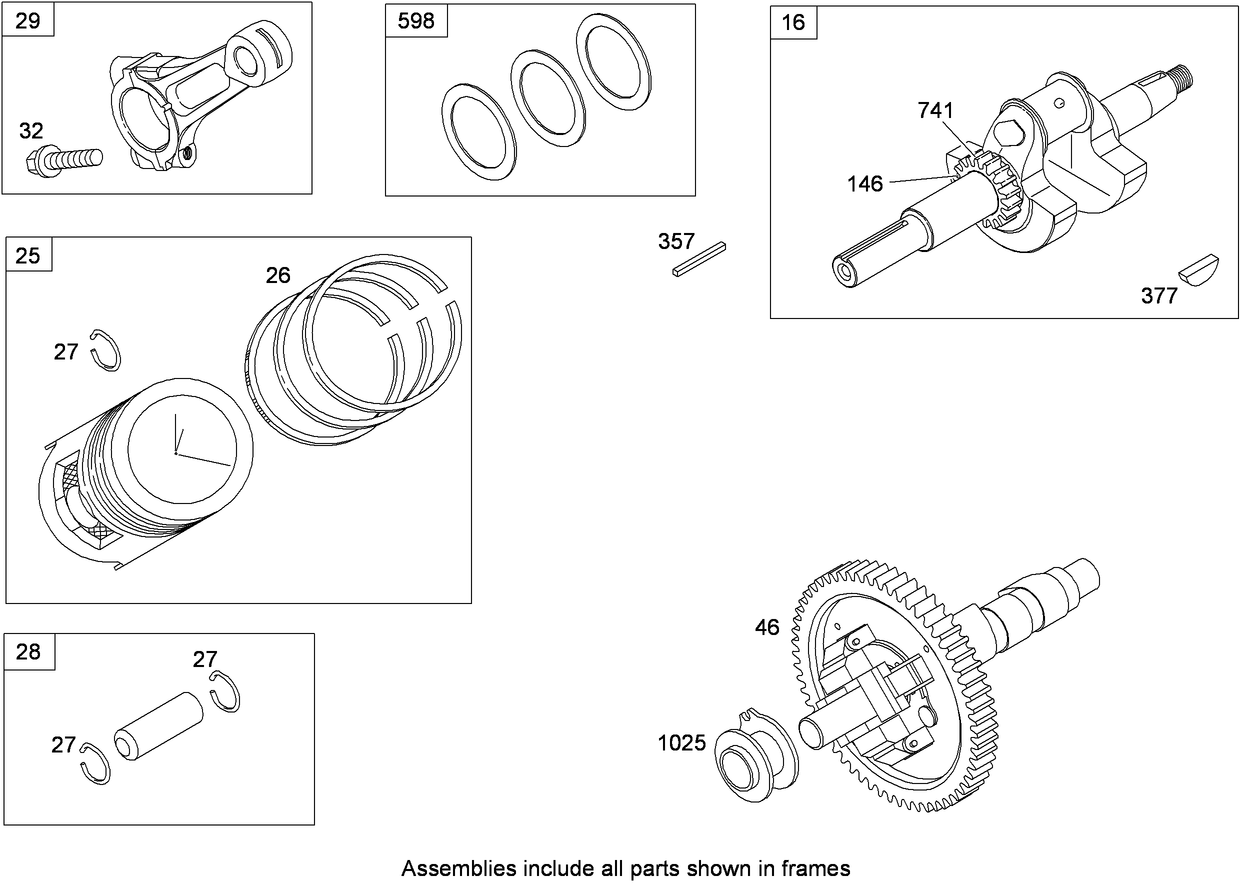 Crankshaft Assembly  Briggs and Stratton 356447-0179-E2