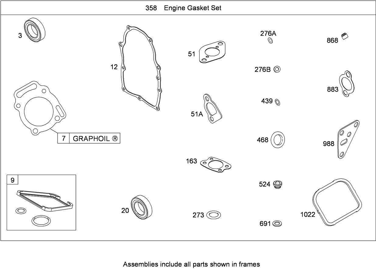 358 Engine Gasket Set  Briggs and Stratton 356447-0179-E2