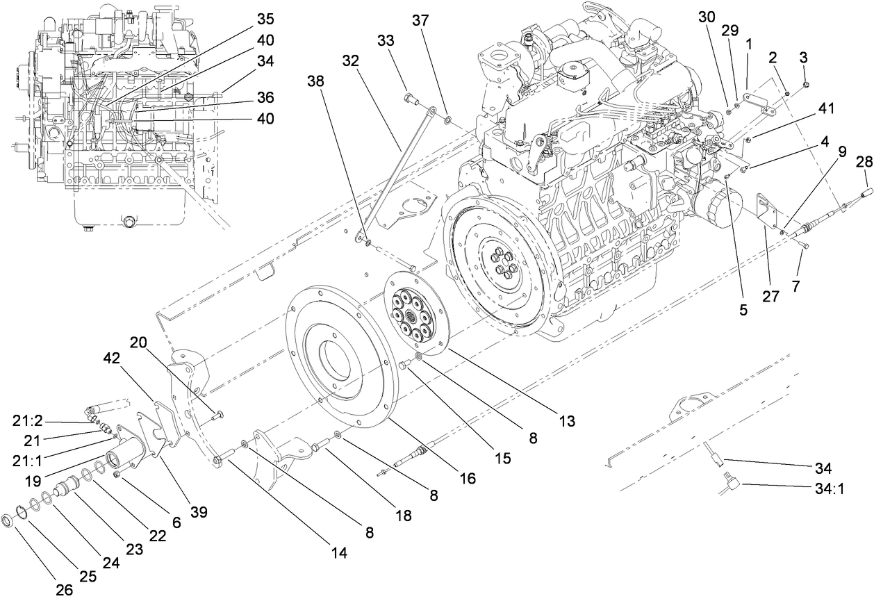 Flywheel and Throttle Assembly