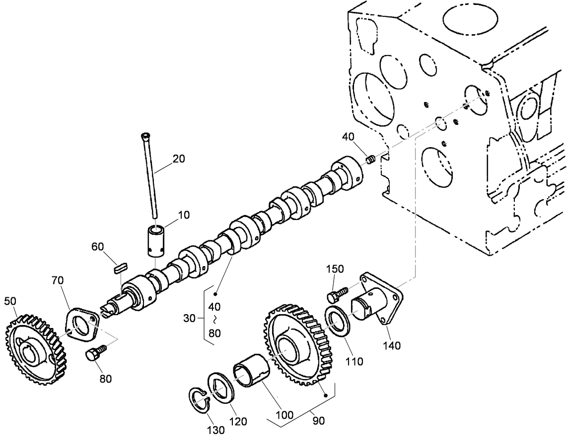Cam Shaft and Idle Gear Shaft Assembly