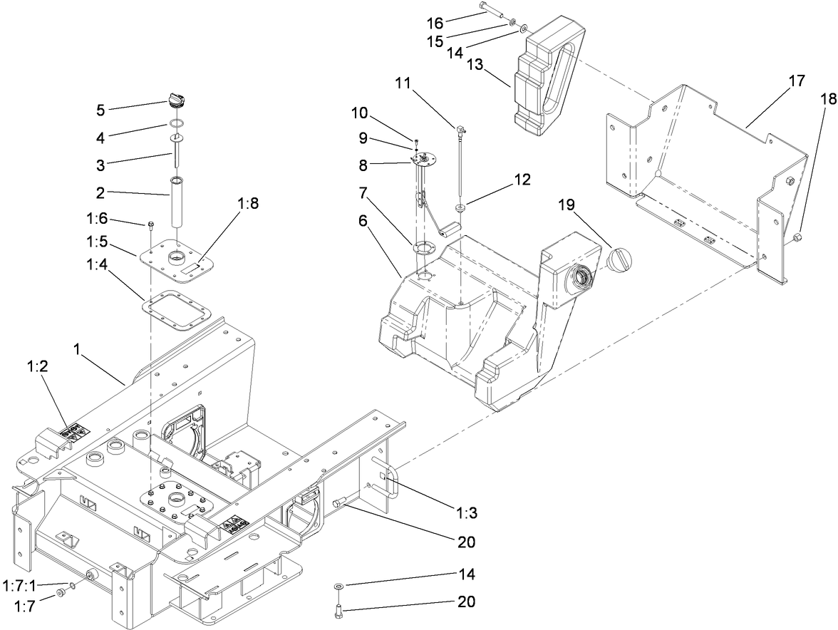 Main Frame and Fuel Tank Assembly