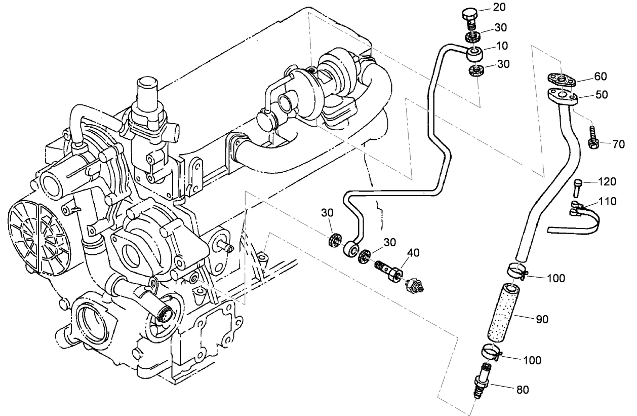 Oil Pipe (Turbo Charger) Assembly