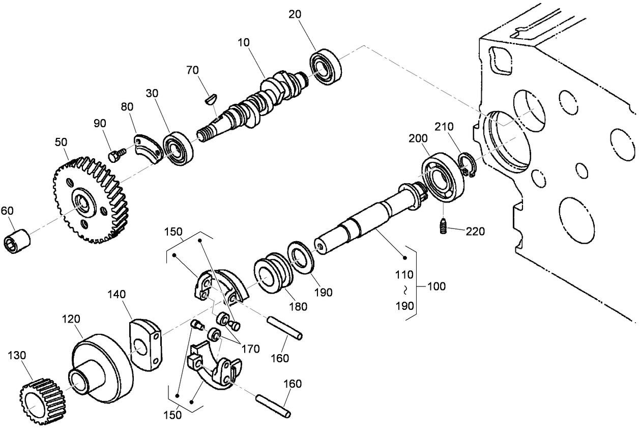 Fuel Camshaft and Governor Shaft Assembly