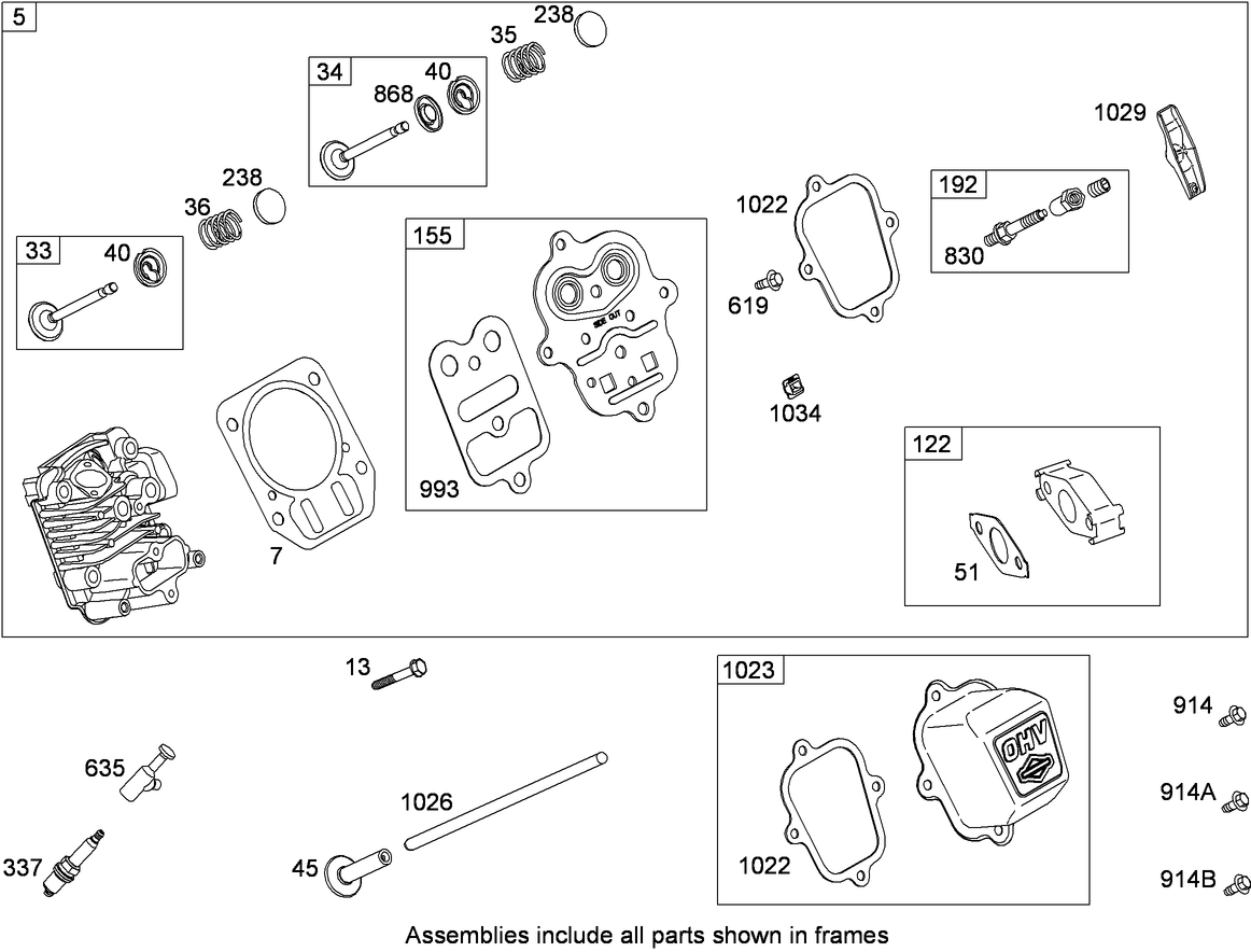 Cylinder Head Assembly  Briggs and Stratton 15D104-0113-E8