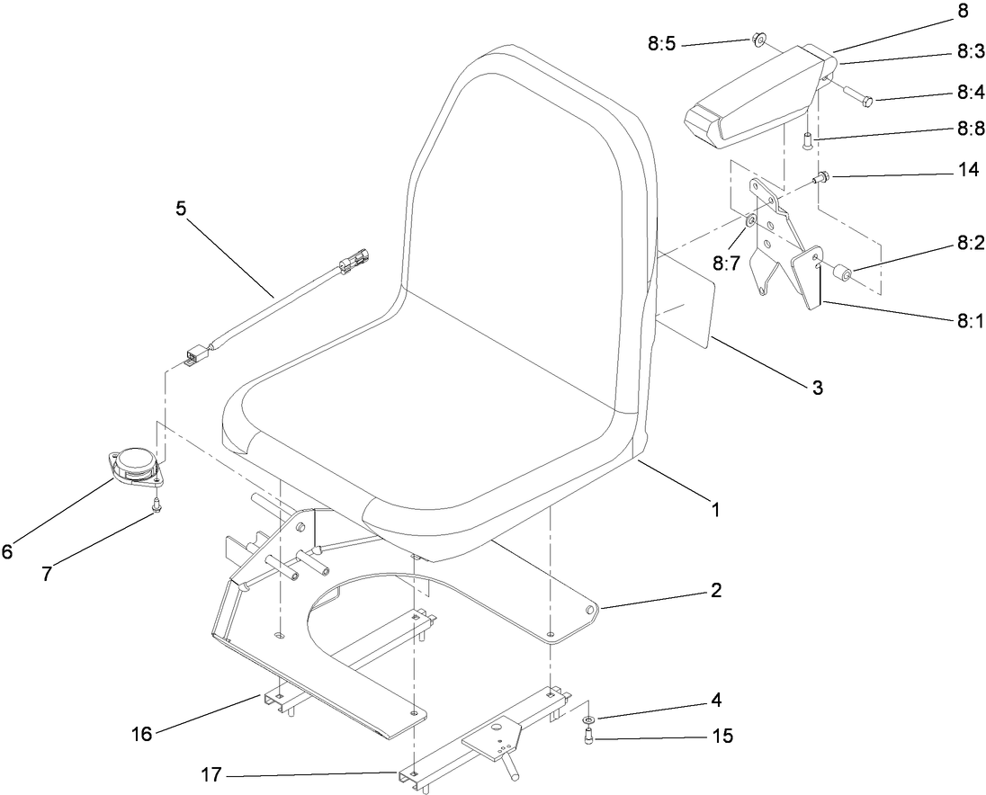 Seat and Armrest Assembly