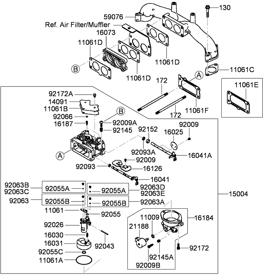 Carburetor Assembly Kawasaki FX801V-AS04