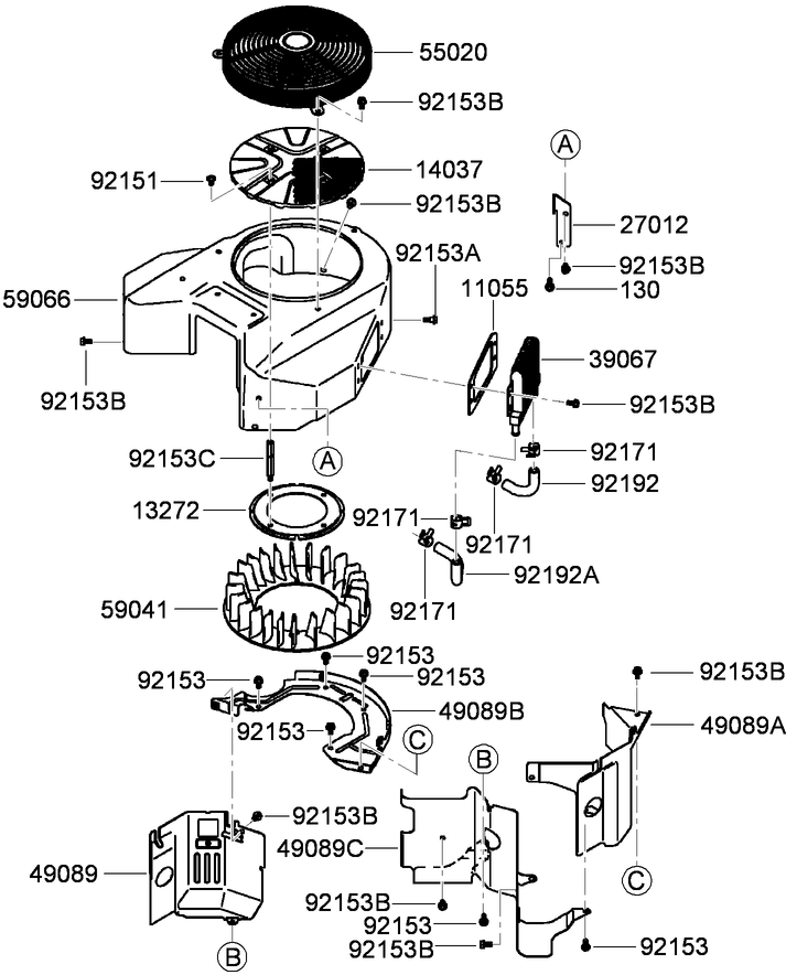 Cooling Equipment Assembly Kawasaki FX801V-AS04