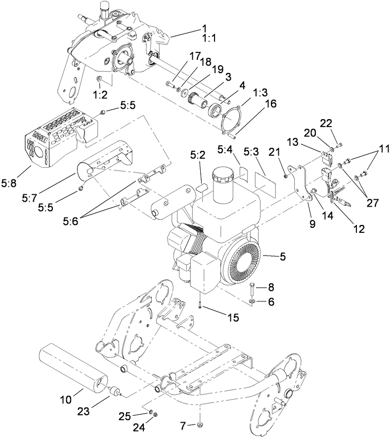 Gearbox and Engine Assembly
