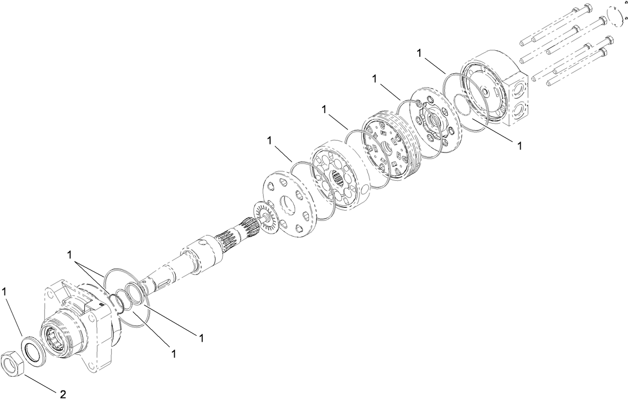 Left Rear Wheel Hydraulic Motor Assembly No. 114-5593