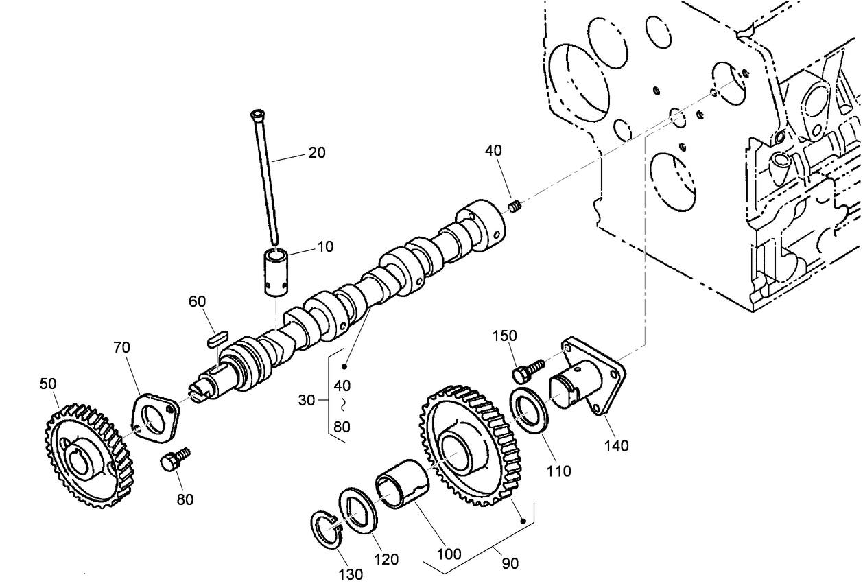 Camshaft and Idle Gear Shaft Assembly