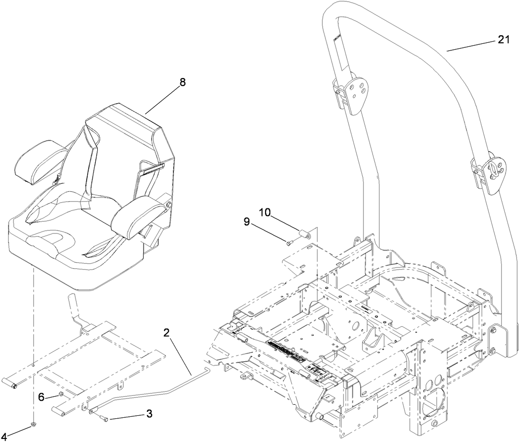 Seat and Roll-Over Protection System Assembly