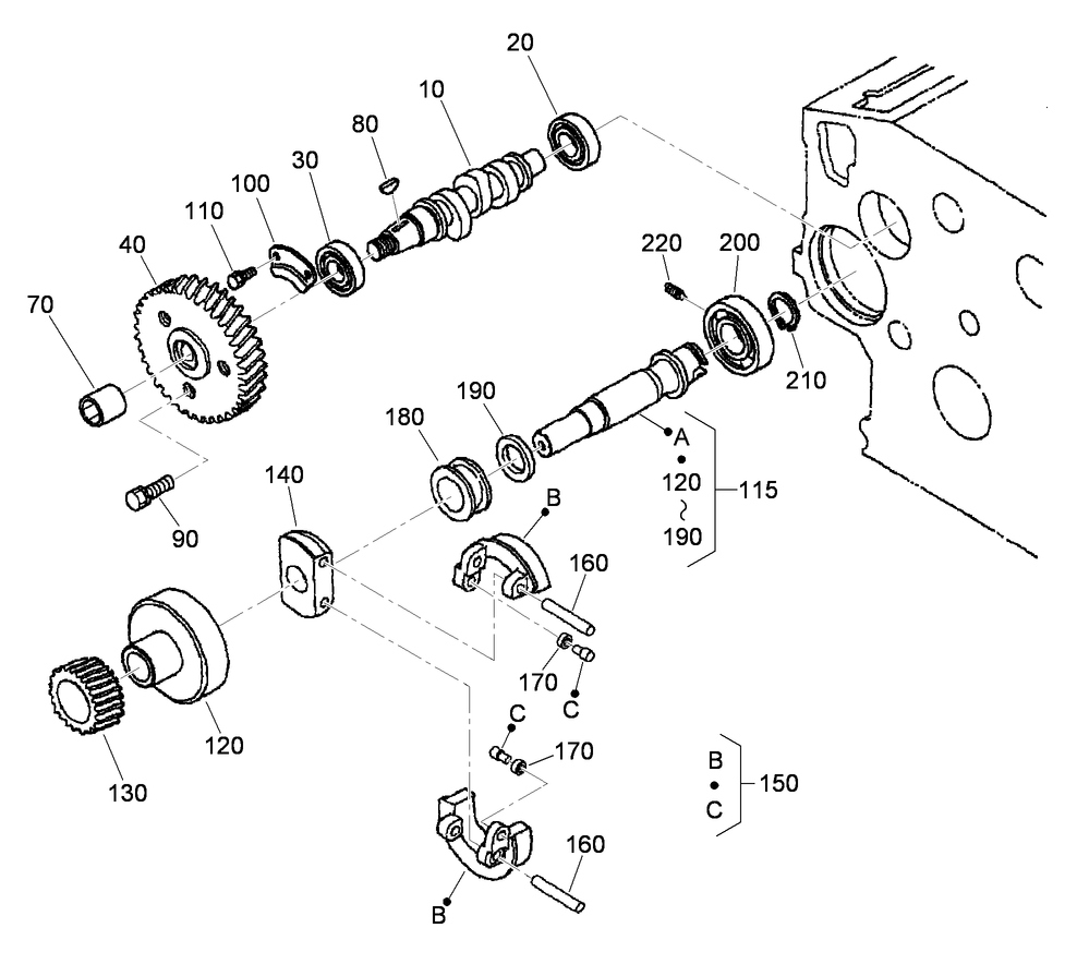 Fuel Camshaft and Governor Shaft Assembly