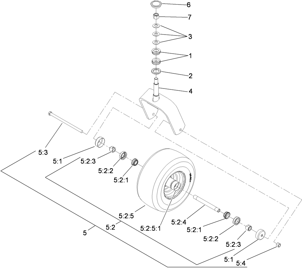 Caster Wheel and Fork Assembly