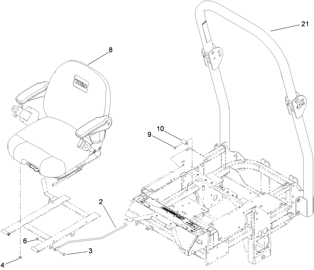 Seat and Roll-Over Protection System Assembly