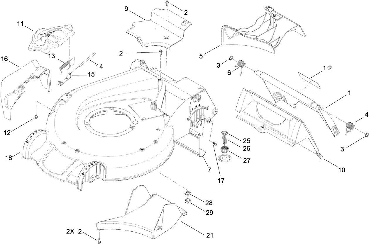 Deck Housing and Rear Door Assembly