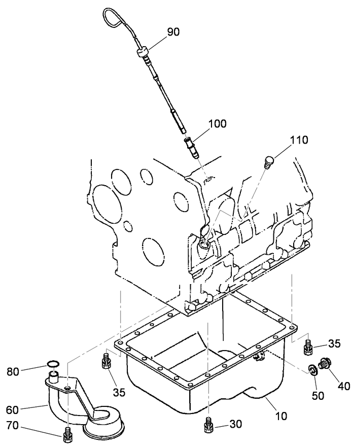 Dipstick, Guide and Oil Pump Assembly