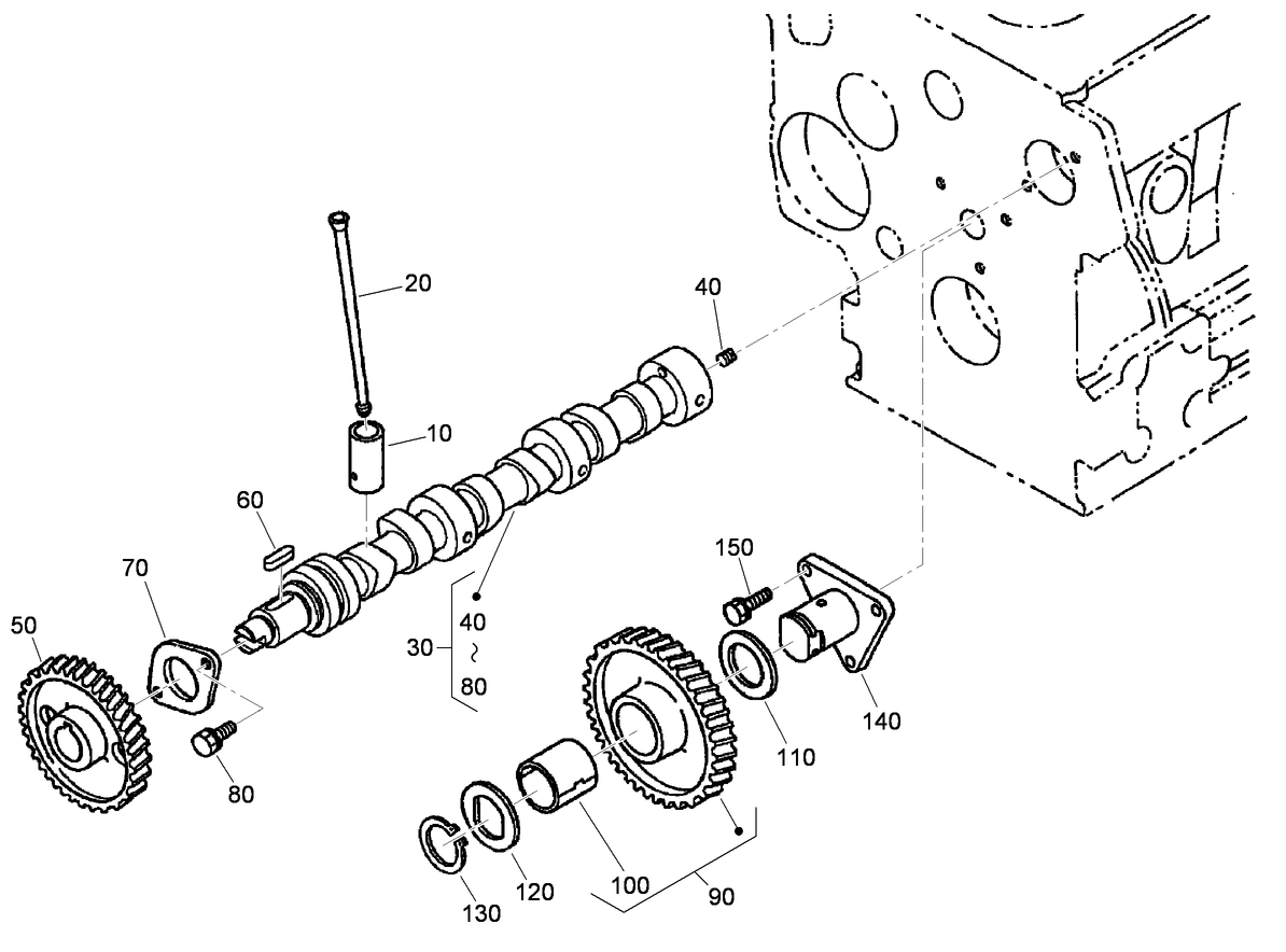 Camshaft and Idle Gear Shaft Assembly