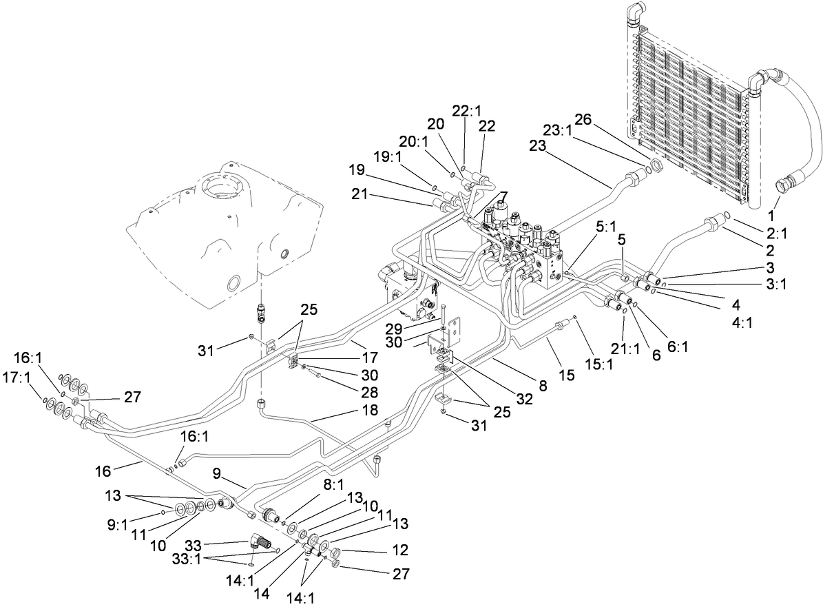 Mow Hydraulic Line Assembly